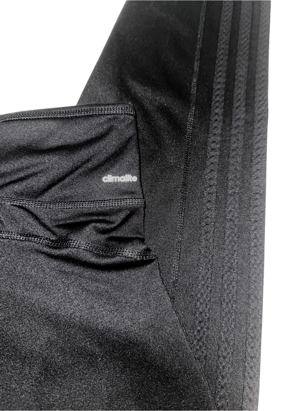 Adidas Climalite Black Leggings High Rise 3 Stripe Athletic Pants Women’s Large - Picture 6 of 12